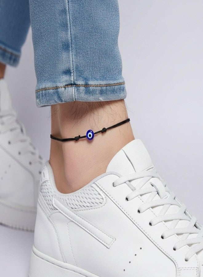Luck Strings Evil Eye Black Cord Anklet Bracelet for Women Men Teen String Waterproof Adjustable Ankle Bracelets Minimalist Jewelry Unisex Beach - Image 2